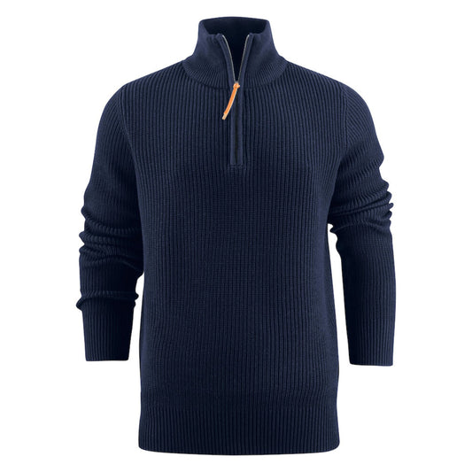 Flatwillow Heavy Knit 1/2 Zip Sweater - Navy
