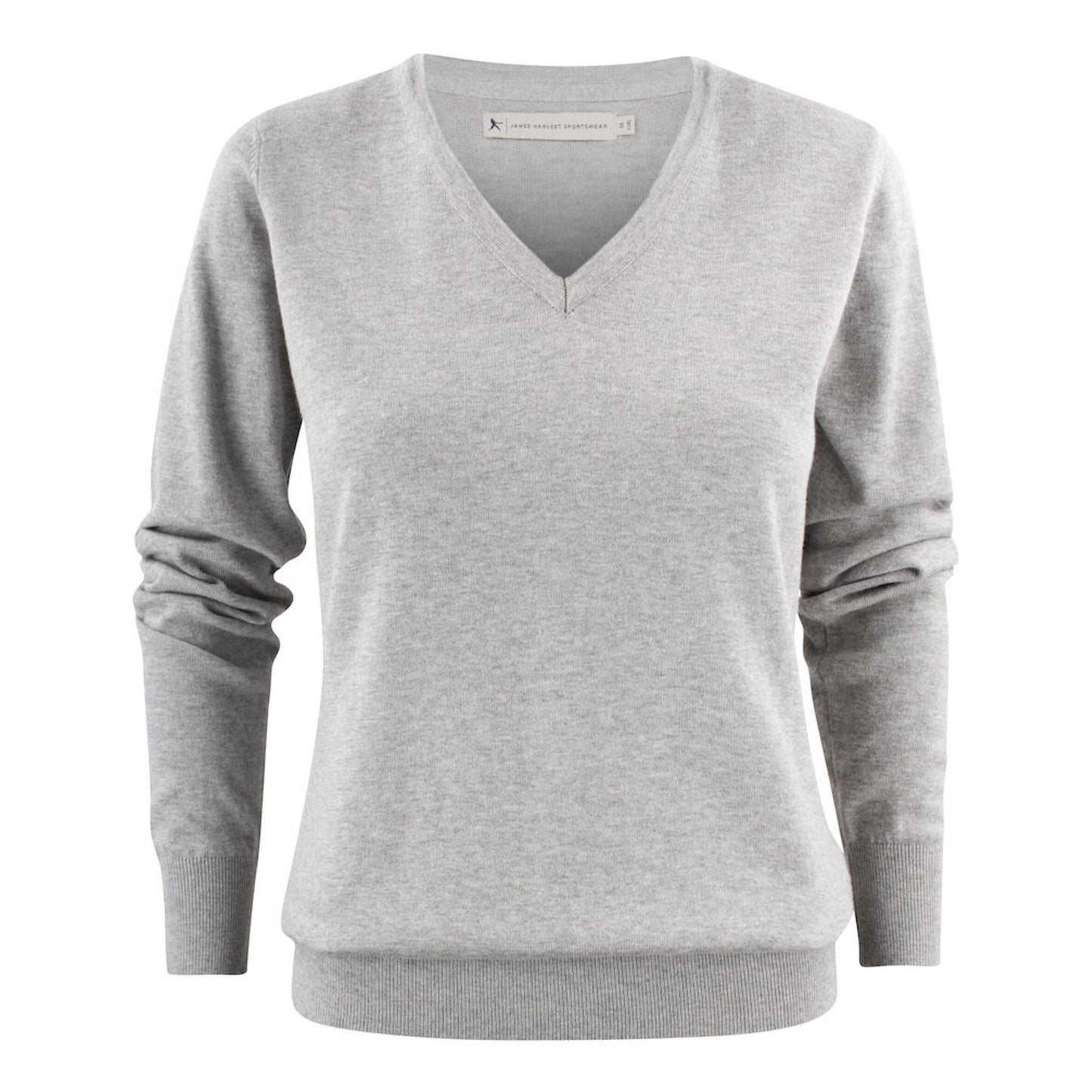 Ashland V-Neck Ladies Knit - Grey Melange