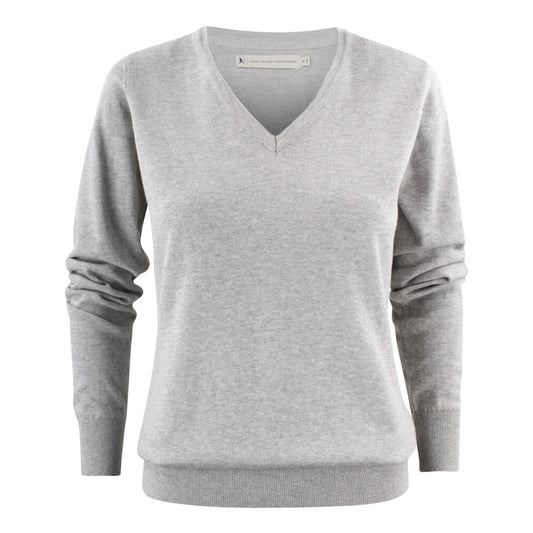 Ashland V-Neck Ladies Knit - Grey Melange