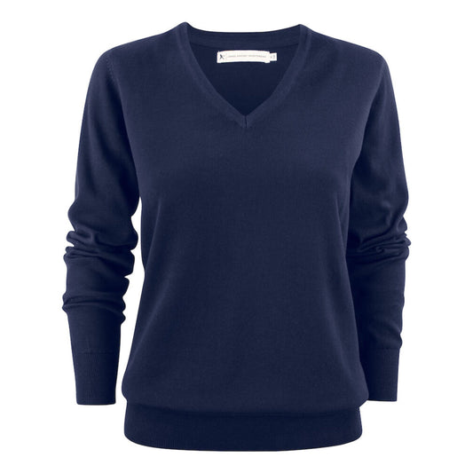 Ashland V-Neck Ladies Knit - Navy