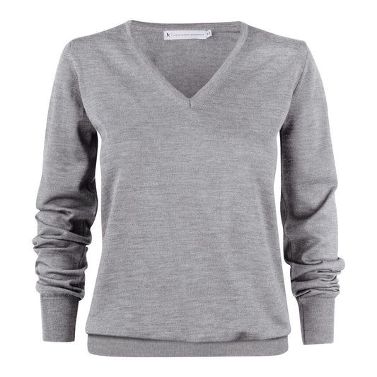 Ladies Westmore V Jumper - Grey Melange