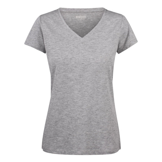 Whailford V-Neck Ladies T - Grey Melange