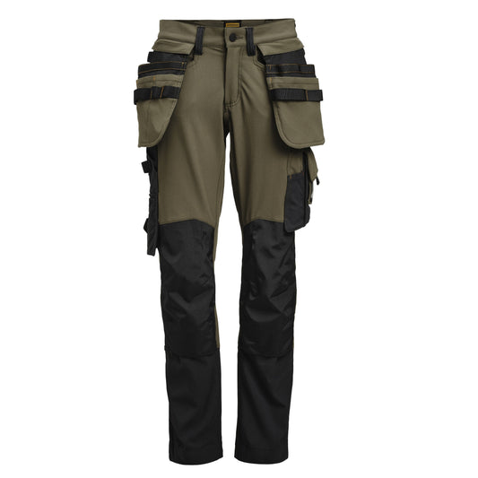 Womens Craftsman Trousers Stretch - Olive Green/Black