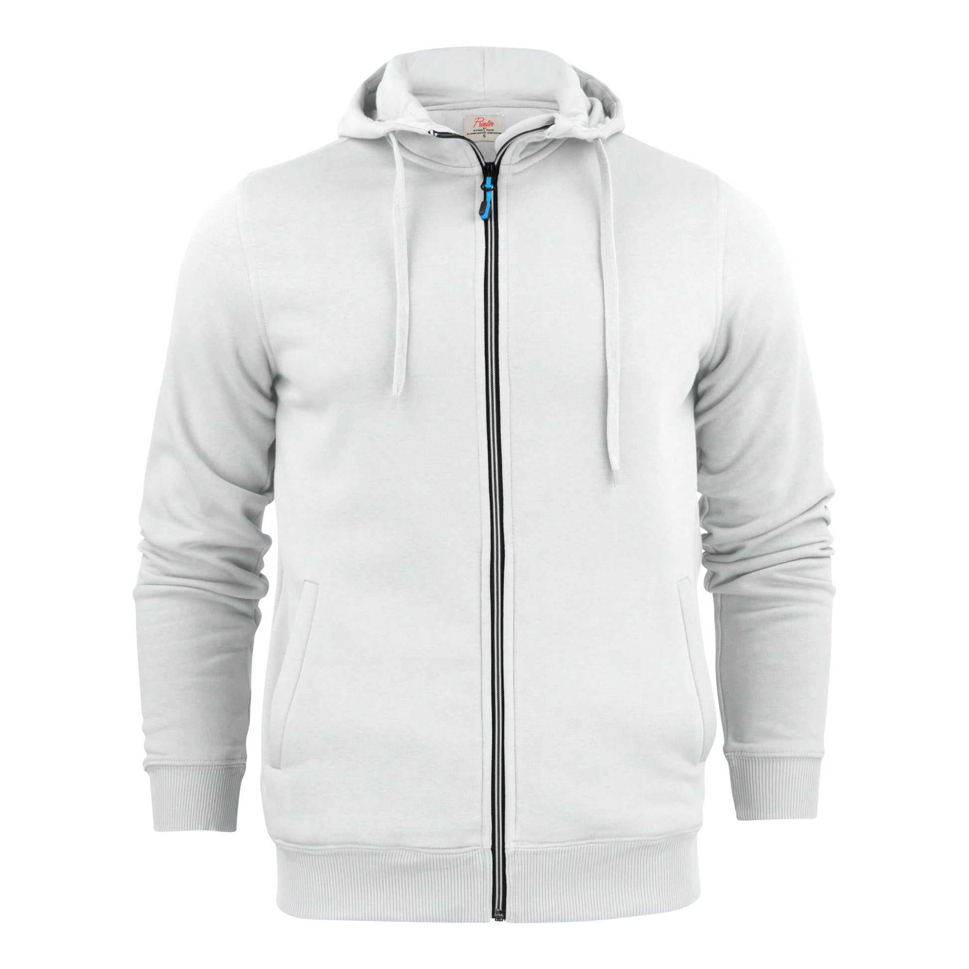 Mens Full Zip Hoodie - White