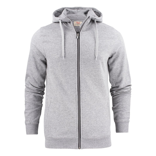 Mens Full Zip Hoodie - Grey Melange
