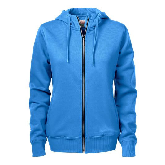 Ladies Overhead Full Zip Hoody - Ocean Blue