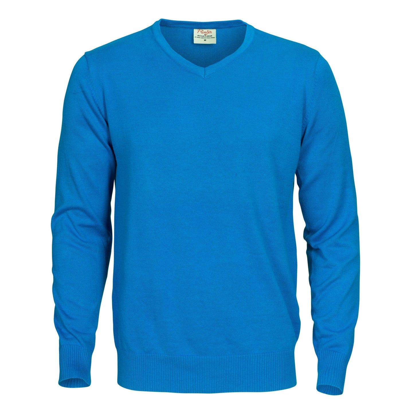 Forehand Knitted V Neck Sweater - Ocean Blue