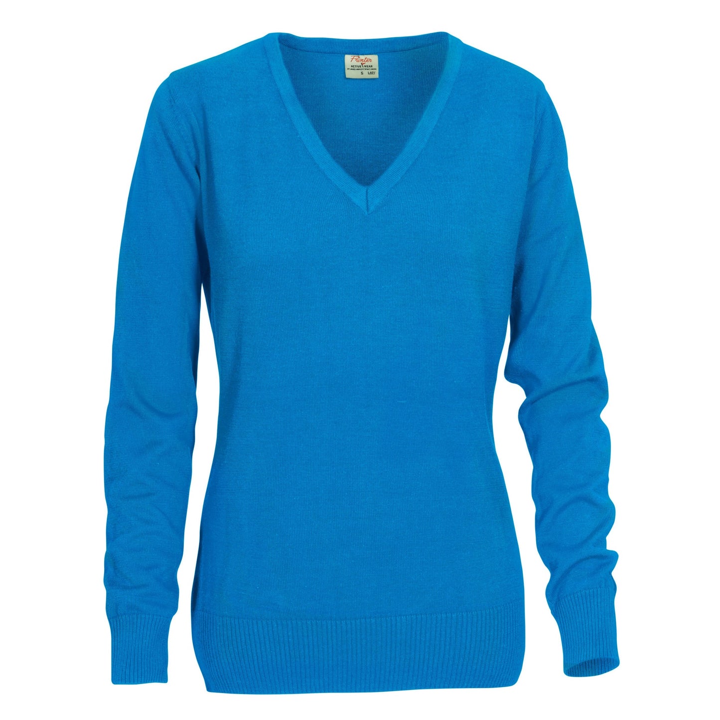 Ladies Forehand Knitted V Neck - Ocean Blue