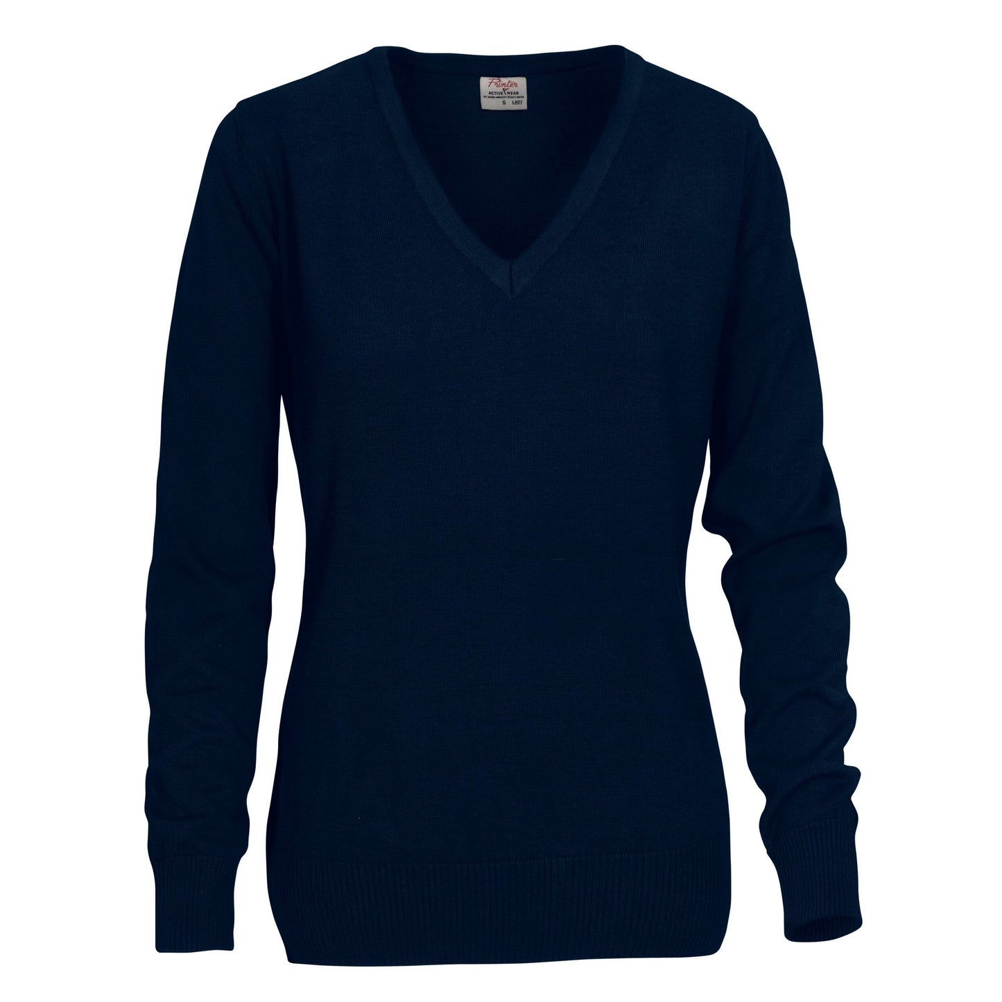 Ladies Forehand Knitted V Neck - Navy