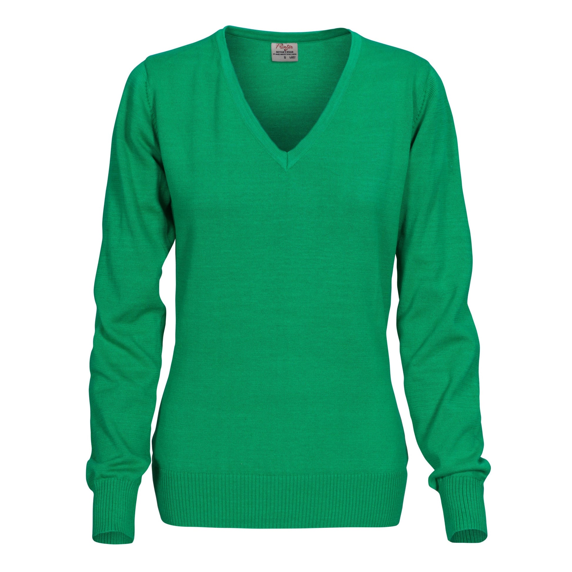 Ladies Forehand Knitted V Neck - Fresh Green
