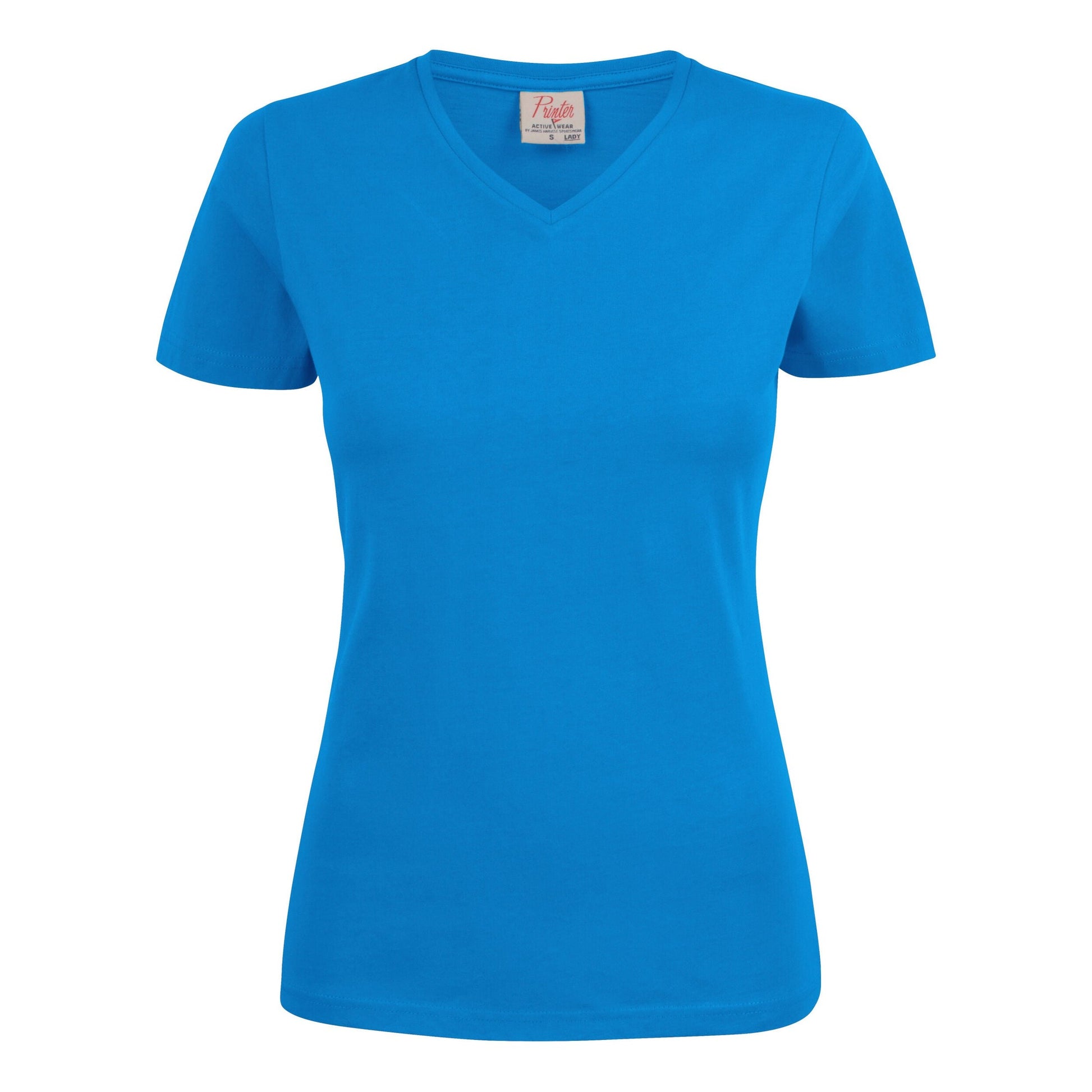 Ladies Heavy V-Neck T-Shirt - Ocean Blue