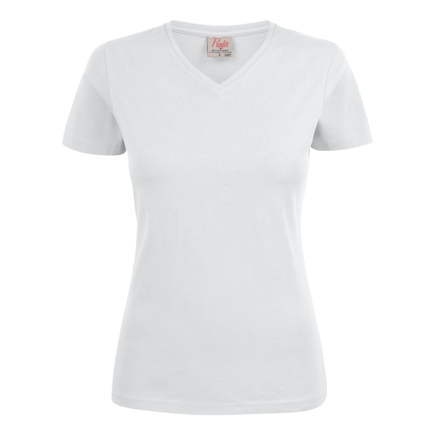 Ladies Heavy V-Neck T-Shirt - White