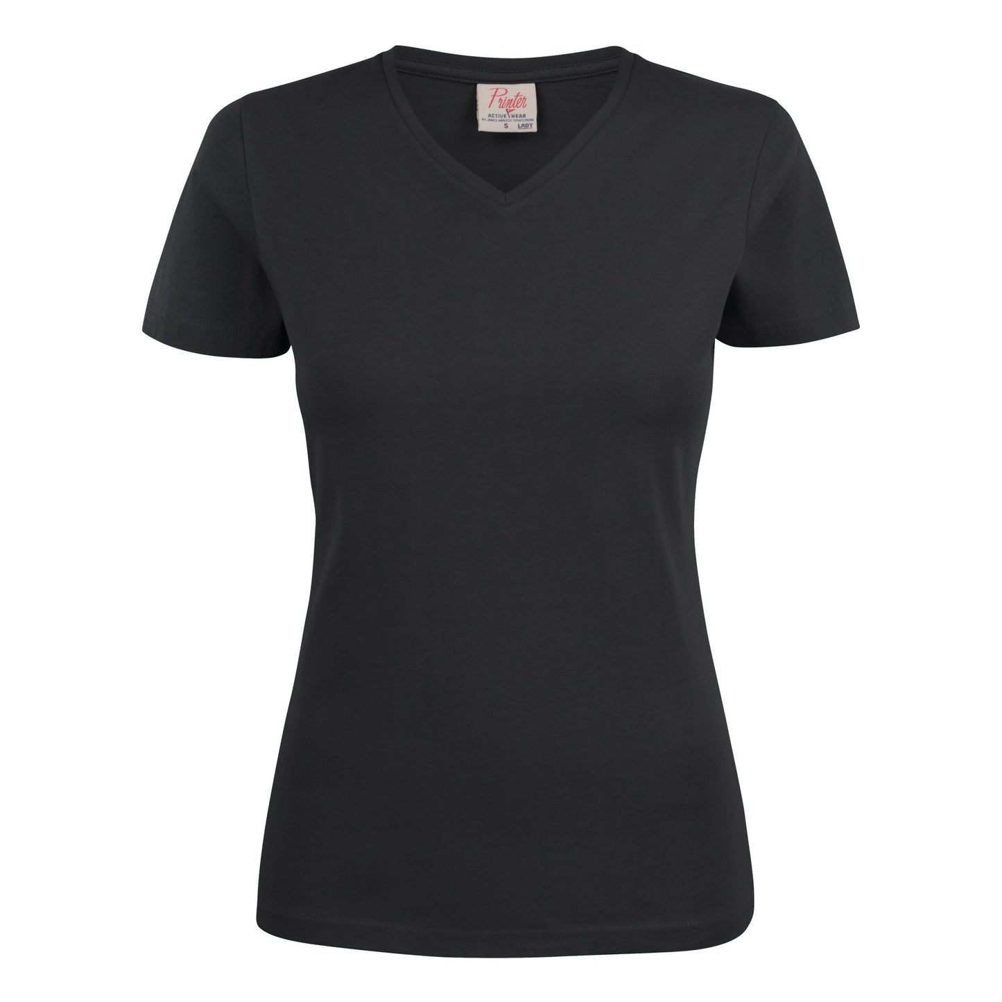 Ladies Heavy V-Neck T-Shirt - Black