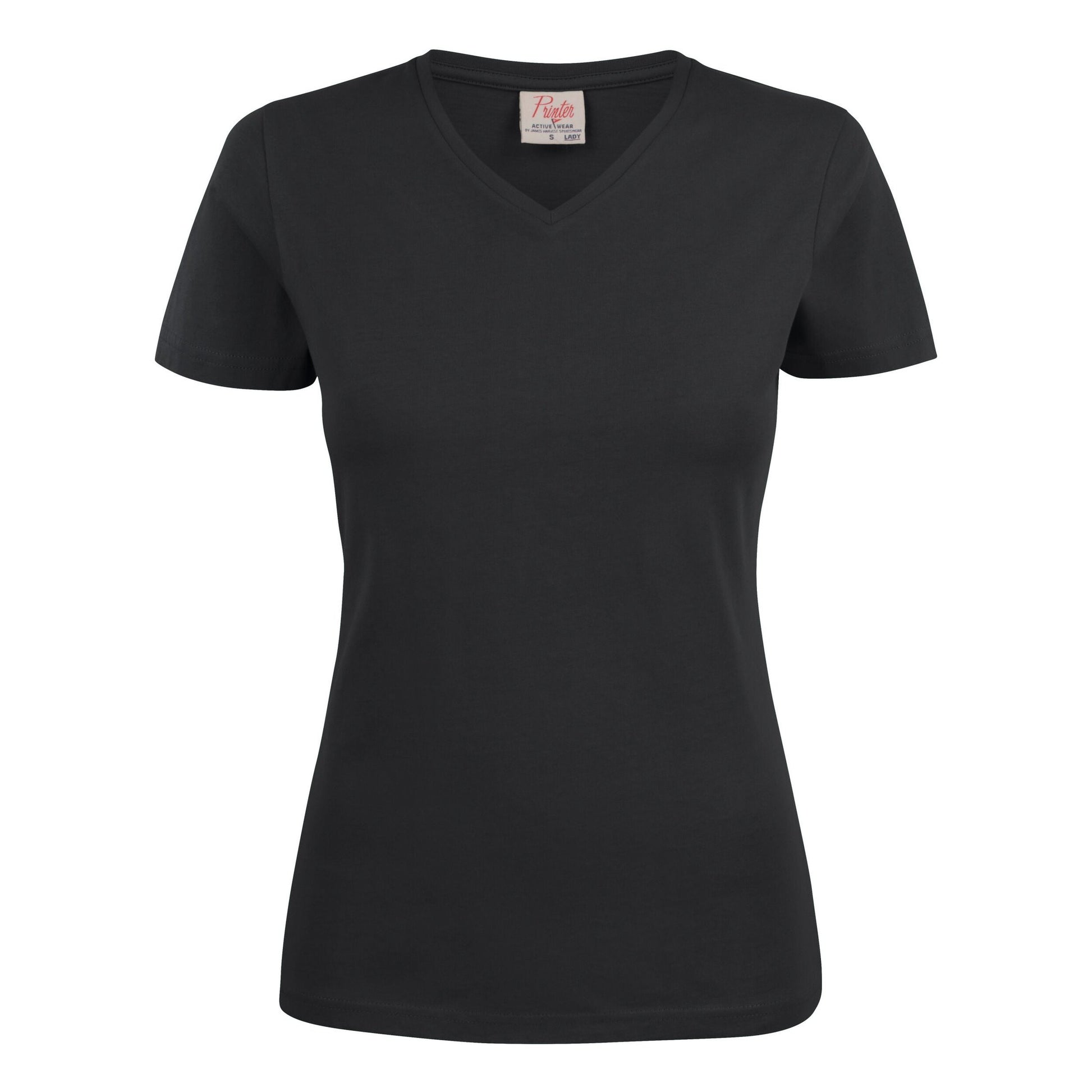 Ladies Heavy V-Neck T-Shirt - Black