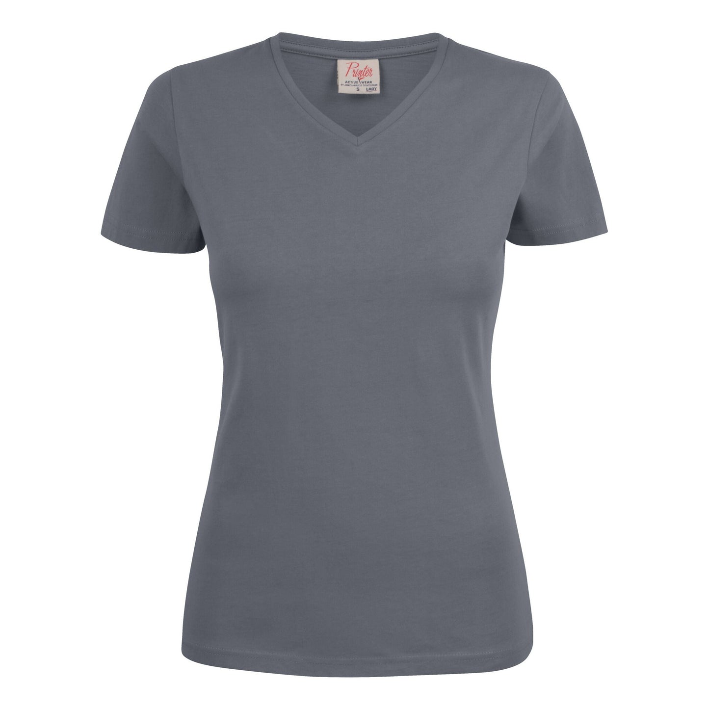 Ladies Heavy V-Neck T-Shirt - Steel Grey