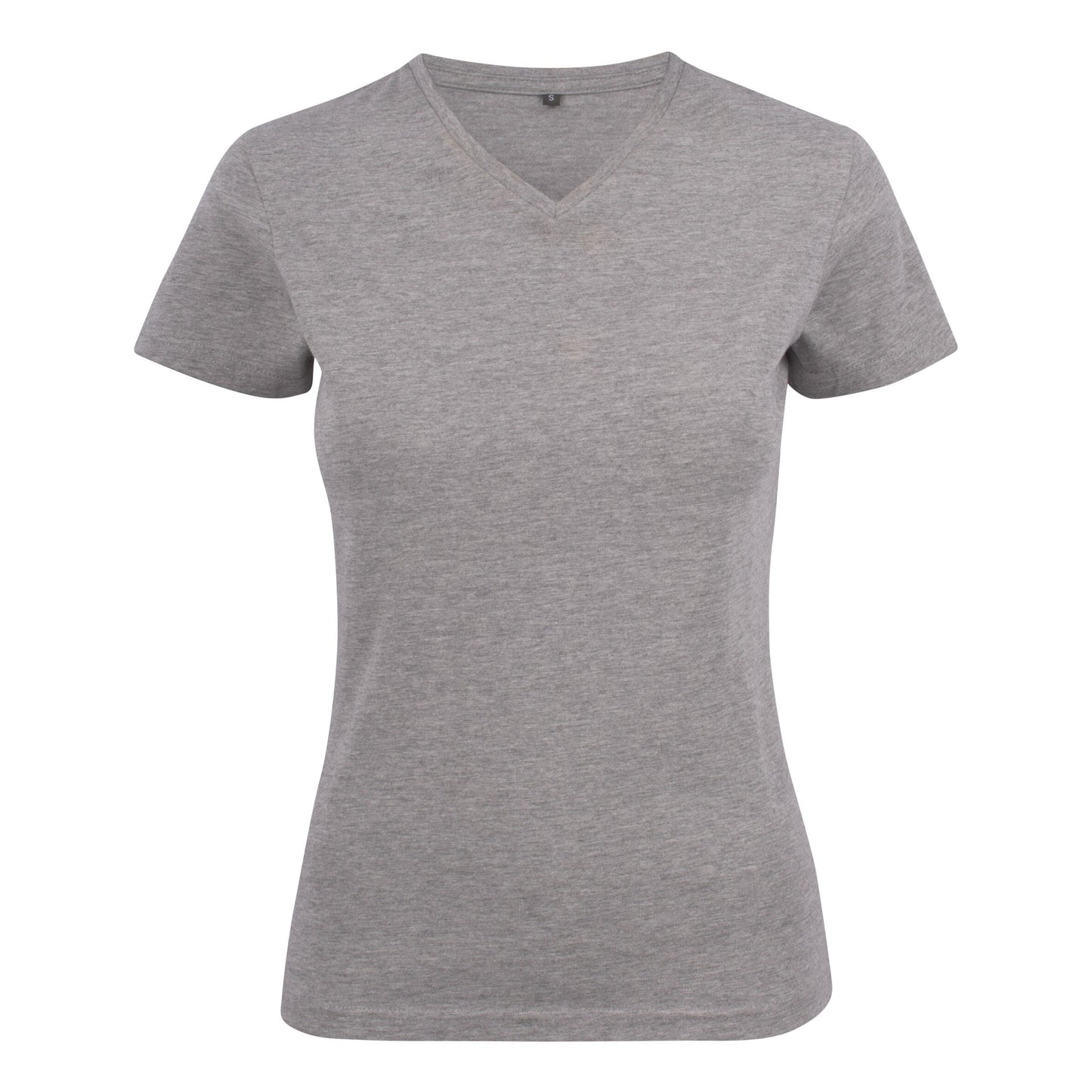 Ladies Heavy V-Neck T-Shirt - Grey Melange