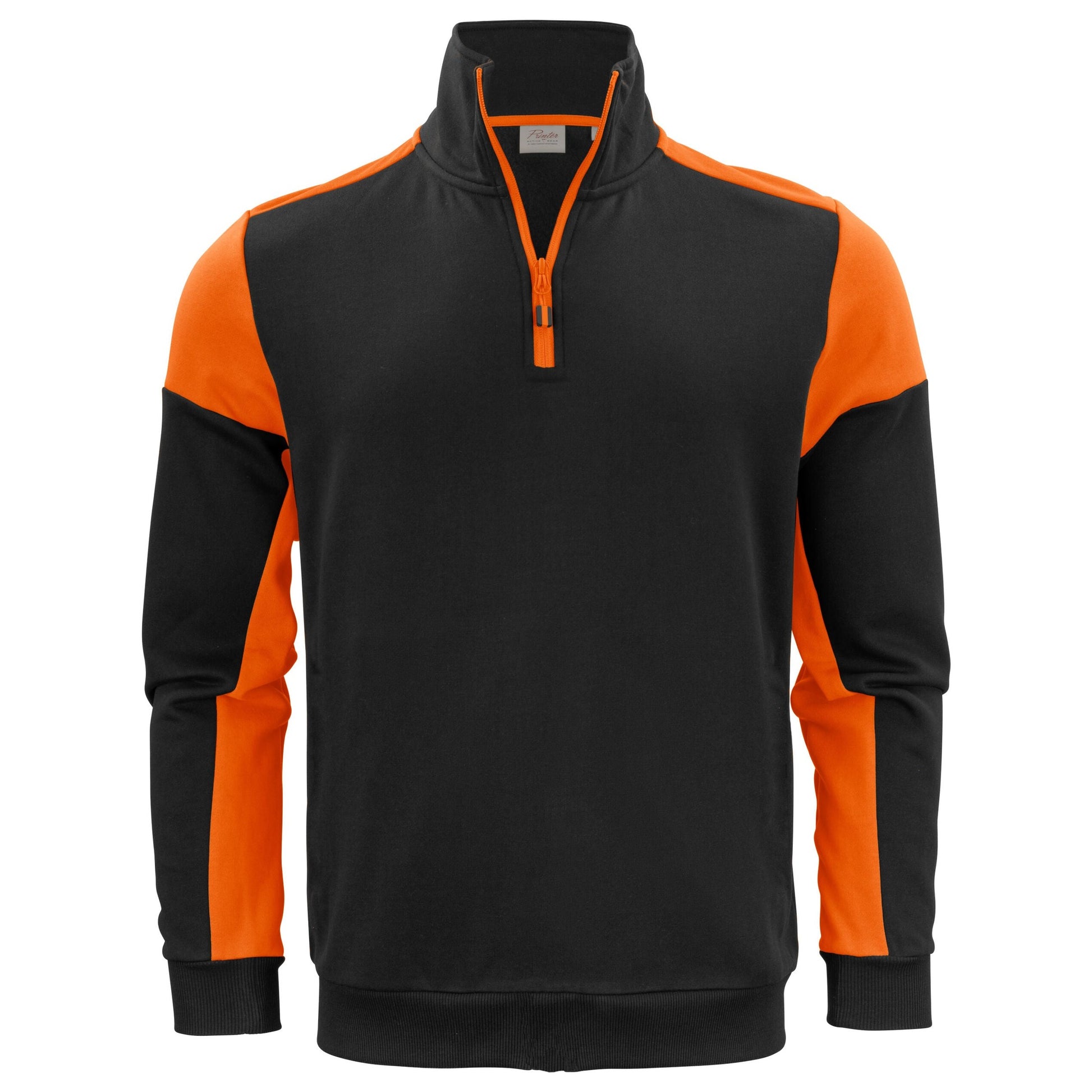 Half Zip Sweatshirt - Black/Orange