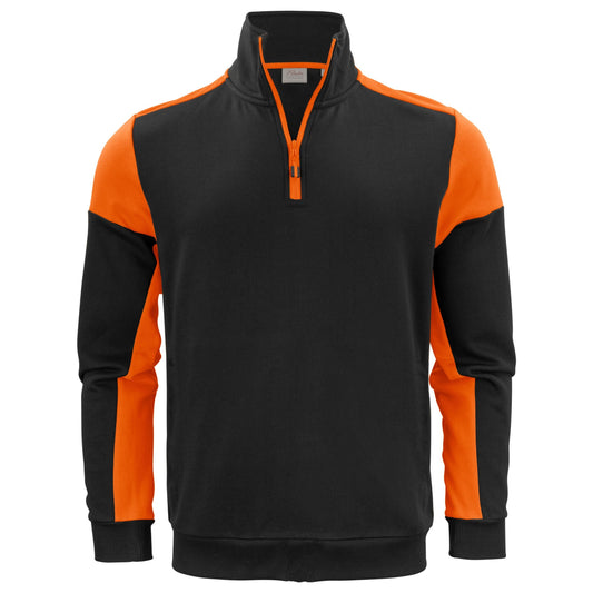 Half Zip Sweatshirt - Black/Orange