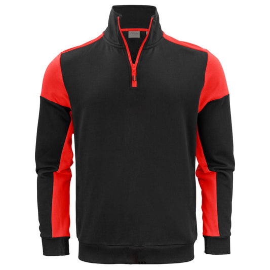 Half Zip Sweatshirt - Black/Red