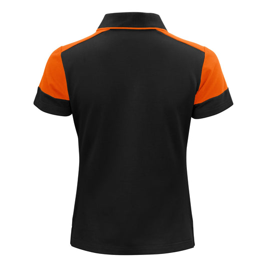 Ladies Polo Shirt - Black/Orange