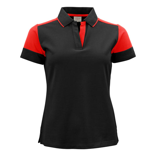 Ladies Polo Shirt - Black/Red