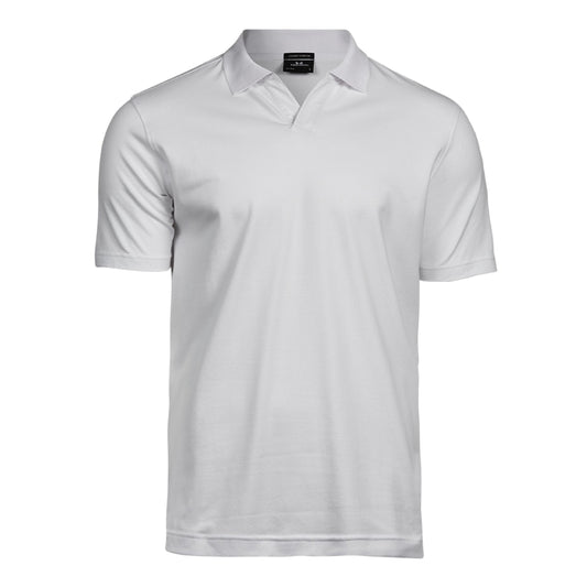 Men&#39;s Luxury Stretch V-Neck Polo - White