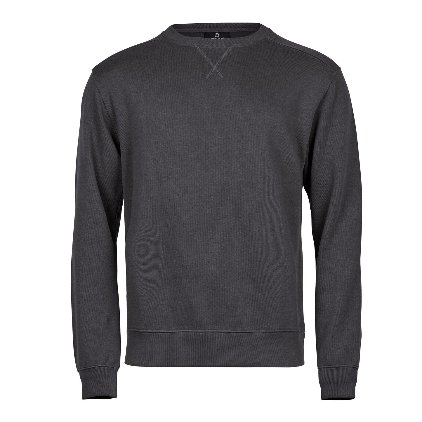 Ribbed Interlock Crewneck - Dark Grey