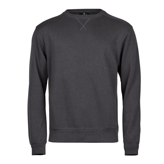 Ribbed Interlock Crewneck - Dark Grey