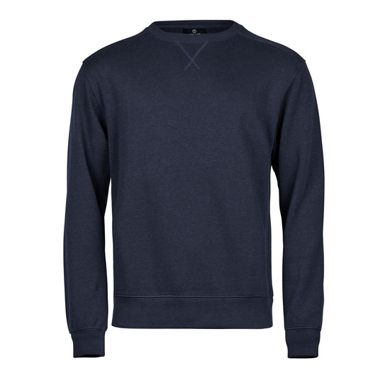 Ribbed Interlock Crewneck - Navy