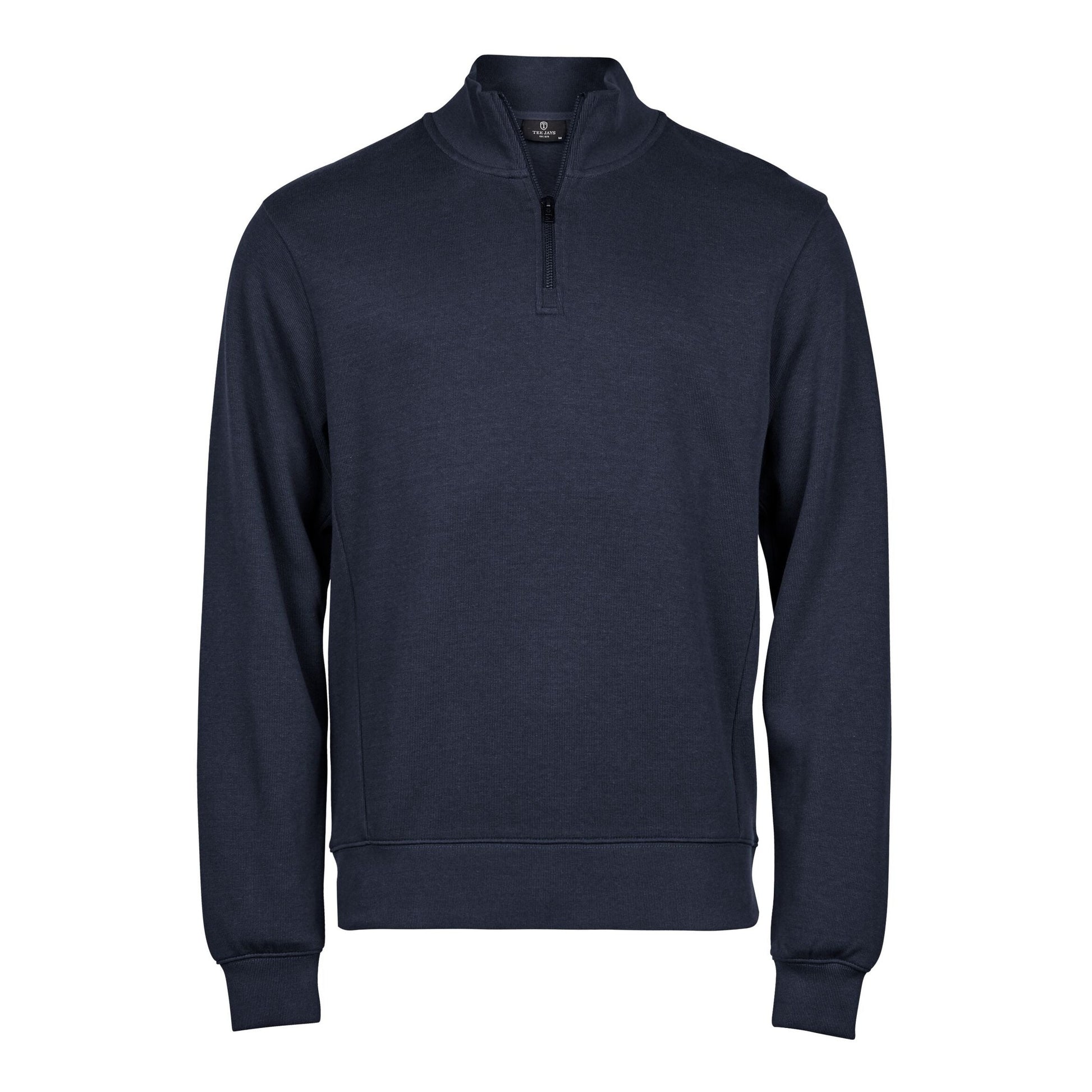  Ribbed Interlock Half Zip - Navy