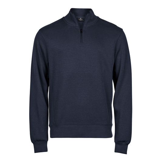  Ribbed Interlock Half Zip - Navy