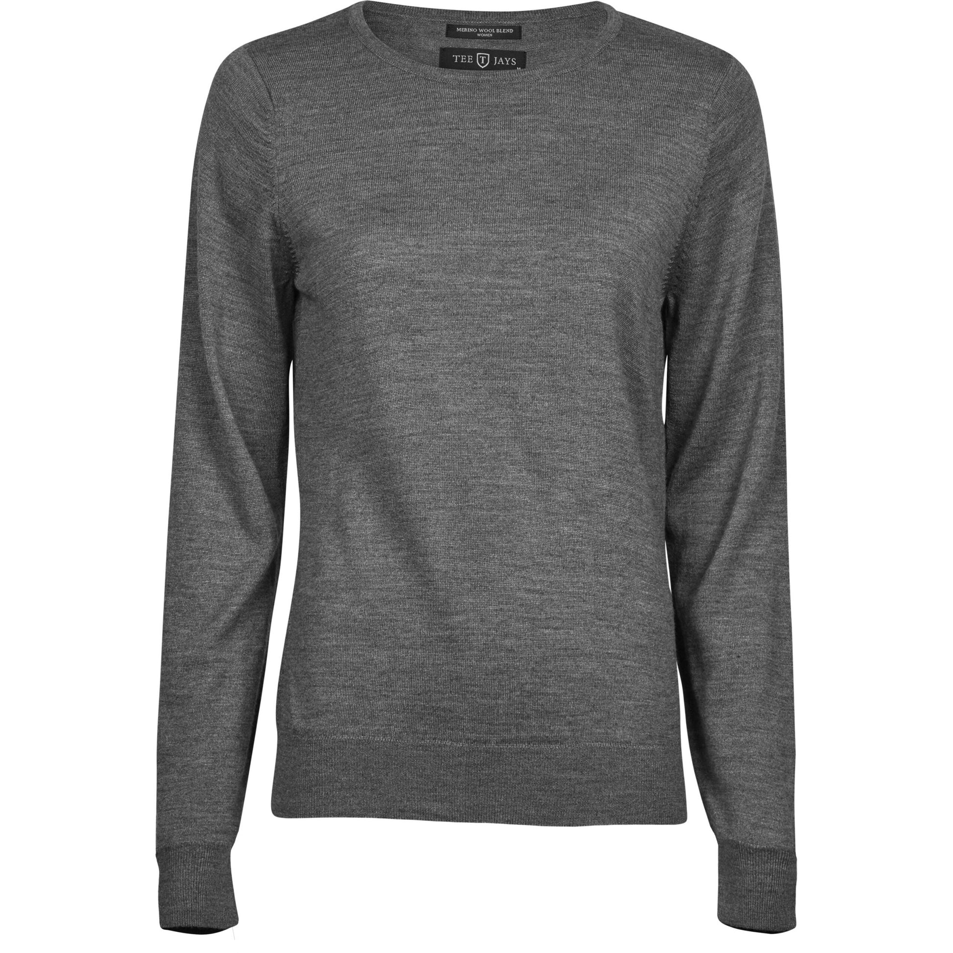 Ladies' Crew Neck Sweater - Grey Melange
