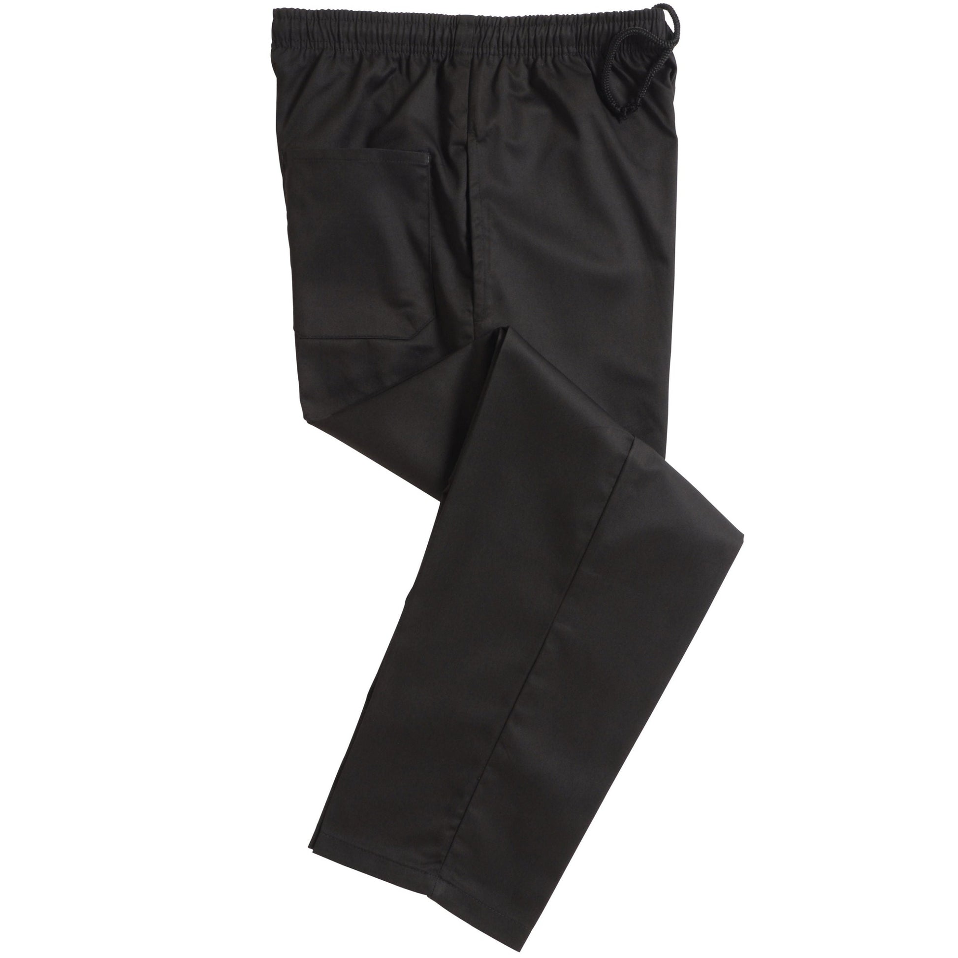 Unisex Elasticated Black Trouser - Black
