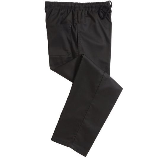 Unisex Elasticated Black Trouser - Black