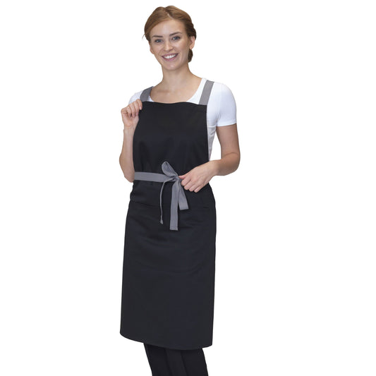 Cross Back Bib Apron
 - Black