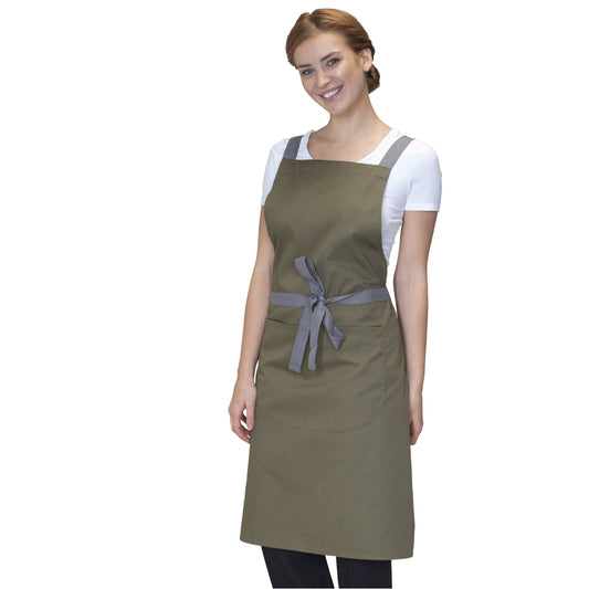 Cross Back Bib Apron
 - Olive