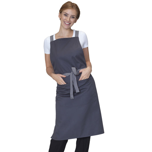 Cross Back Bib Apron
 - Storm Grey