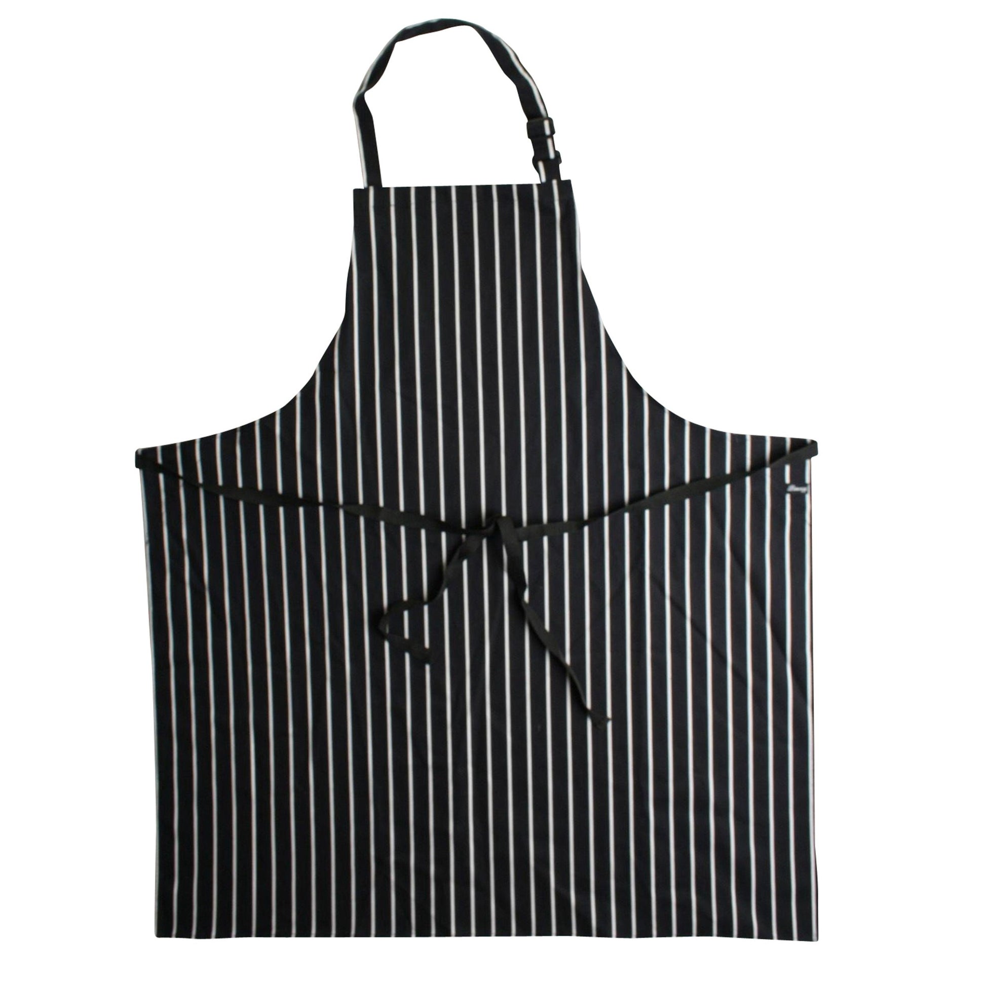 Large Cotton Striped Apron - Black/White