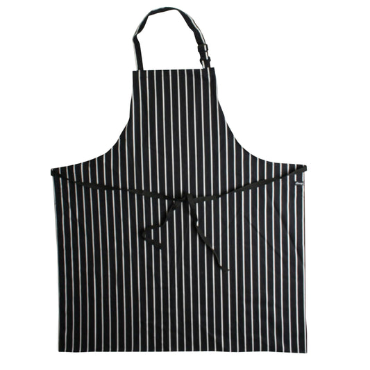Large Cotton Striped Apron - Black/White