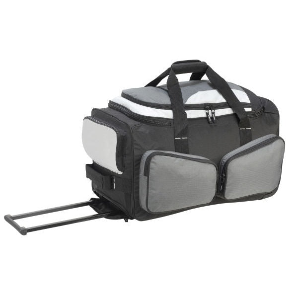 Detroit Large Rolling Travel Bag - Dark Grey/Black/Off White