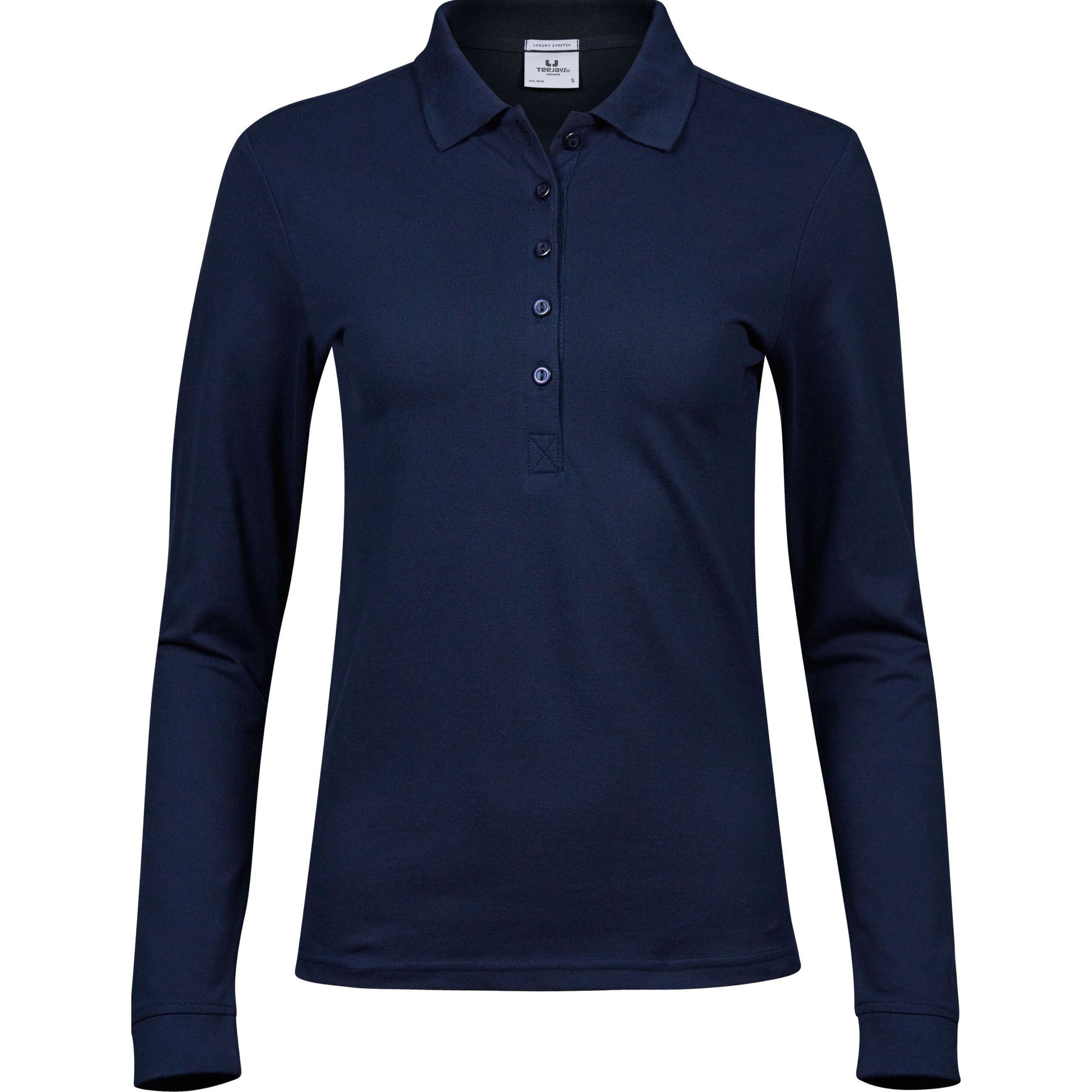 Ladies' Luxury Long Sleeve Stretch Polo - Navy