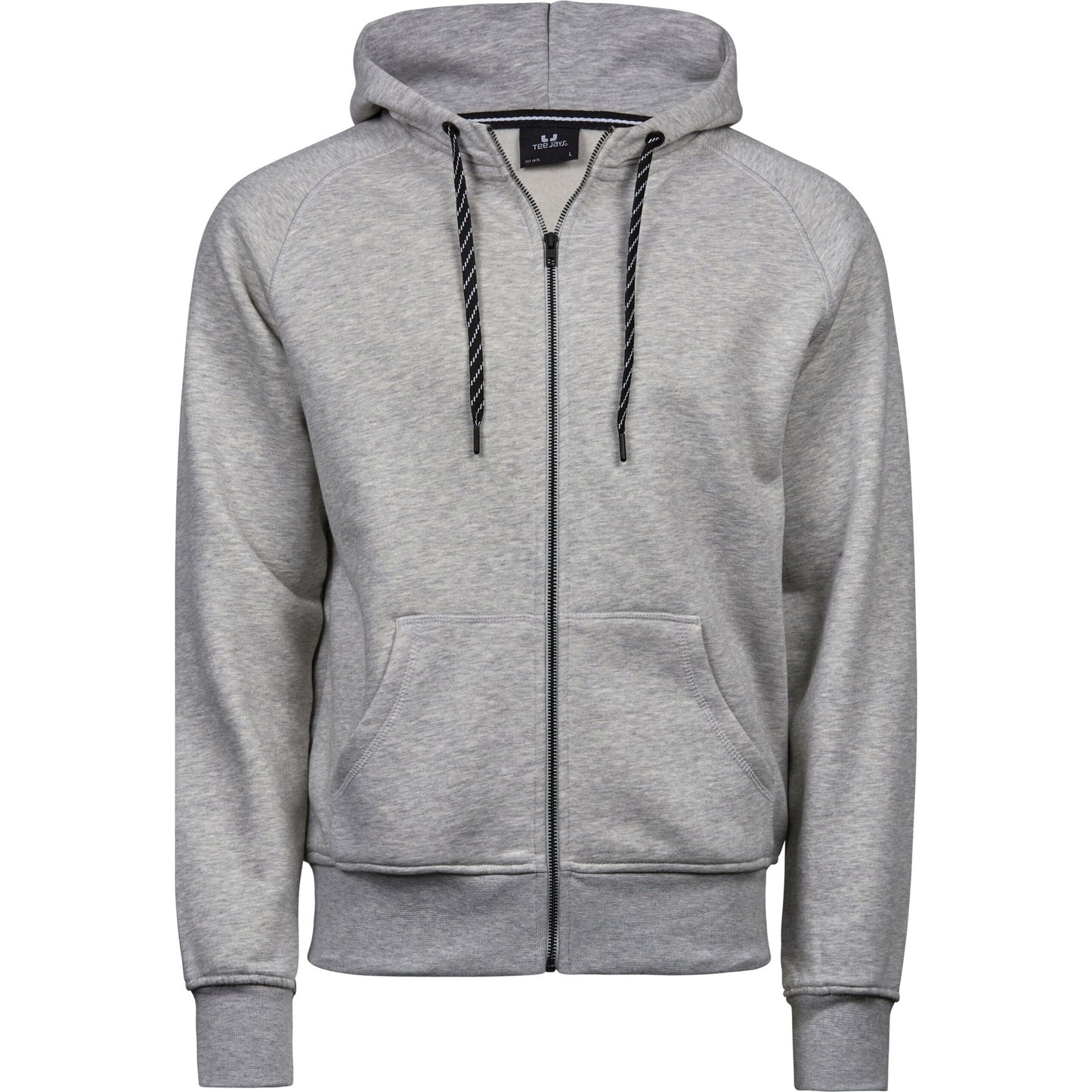 Men's Fashion Full Zip Hood - Heather Grey