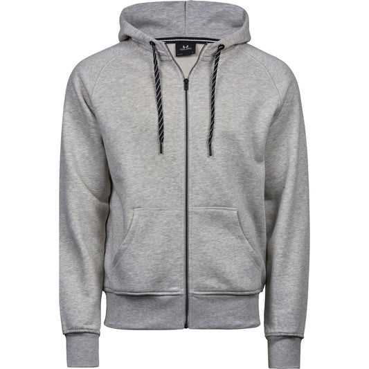 Men's Fashion Full Zip Hood - Heather Grey