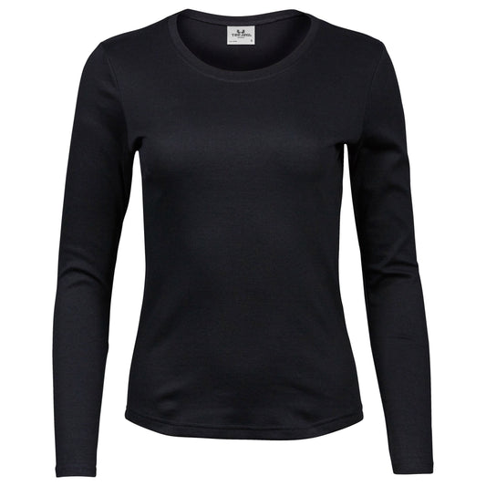 Ladies' Long Sleeve Interlock Tee - Black