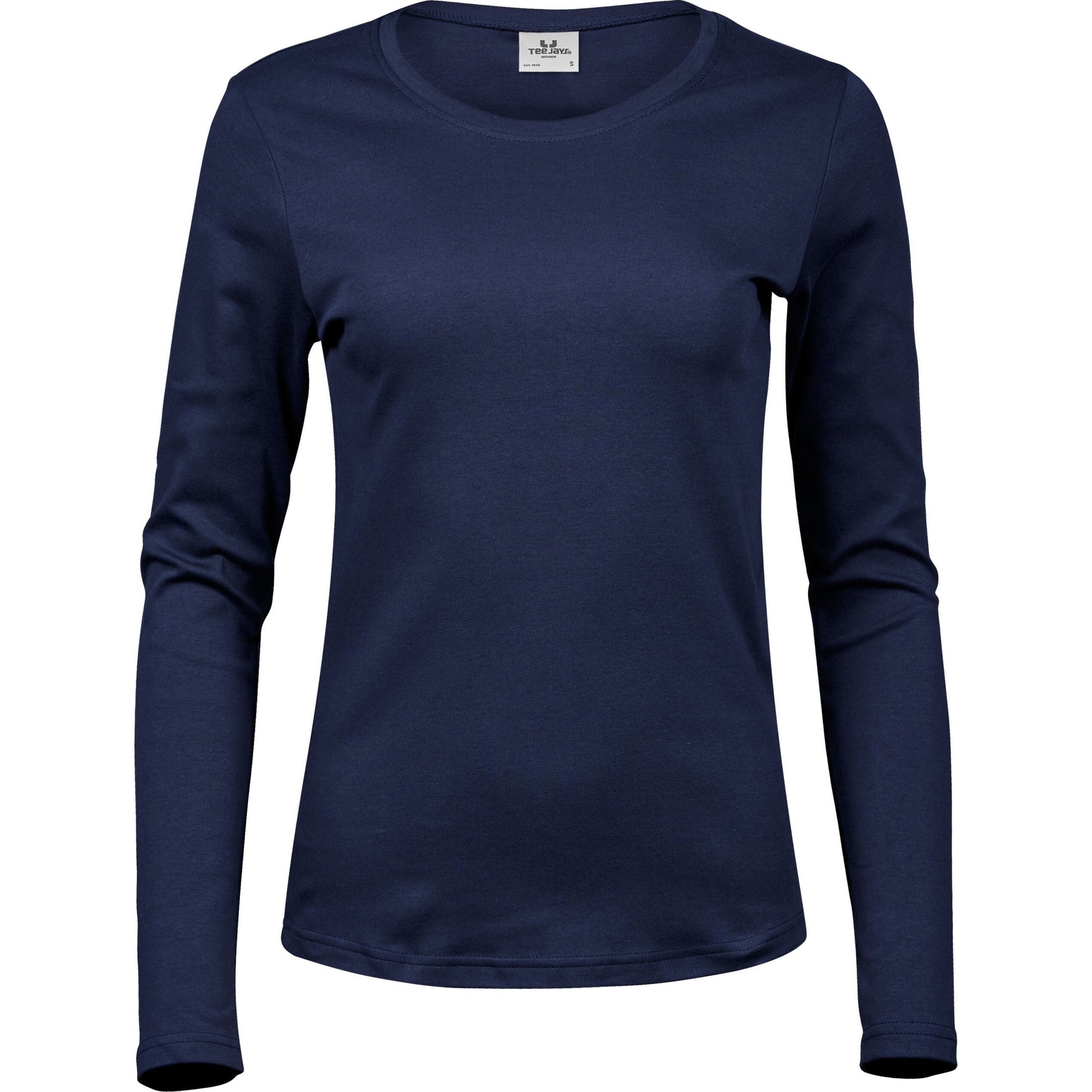 Ladies' Long Sleeve Interlock Tee - Navy