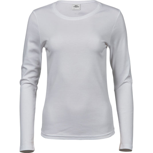 Ladies' Long Sleeve Interlock Tee - White