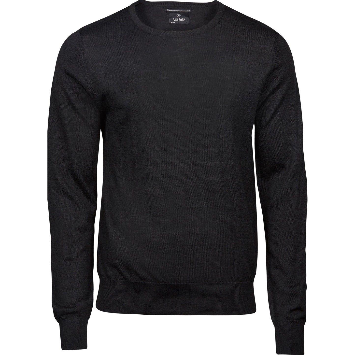 Men's Crew Neck Knitted Sweater  - Black