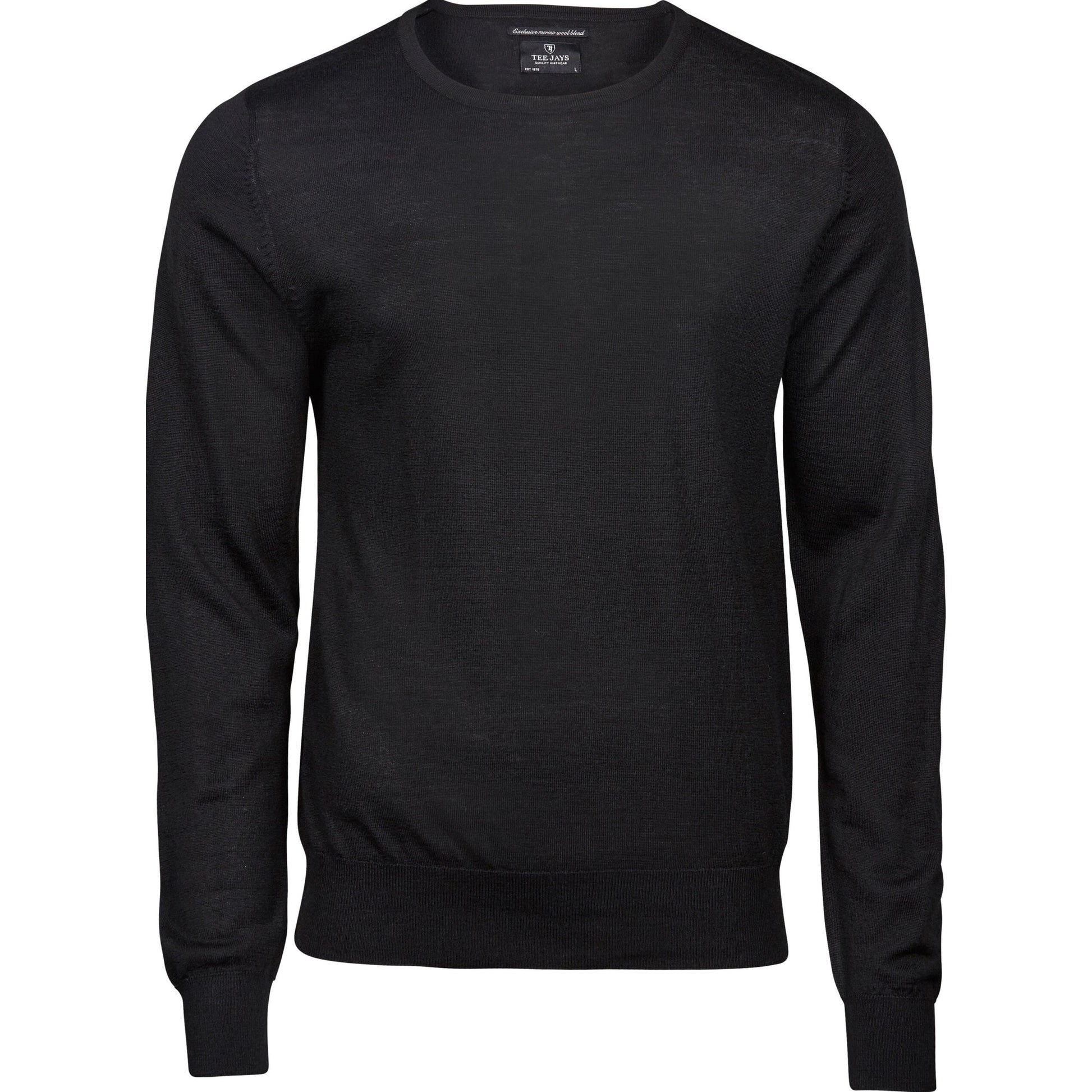 Men's Crew Neck Knitted Sweater  - Black