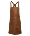 Artisan real leather cross back bib apron