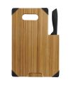 Avery bamboo cutting board with knife